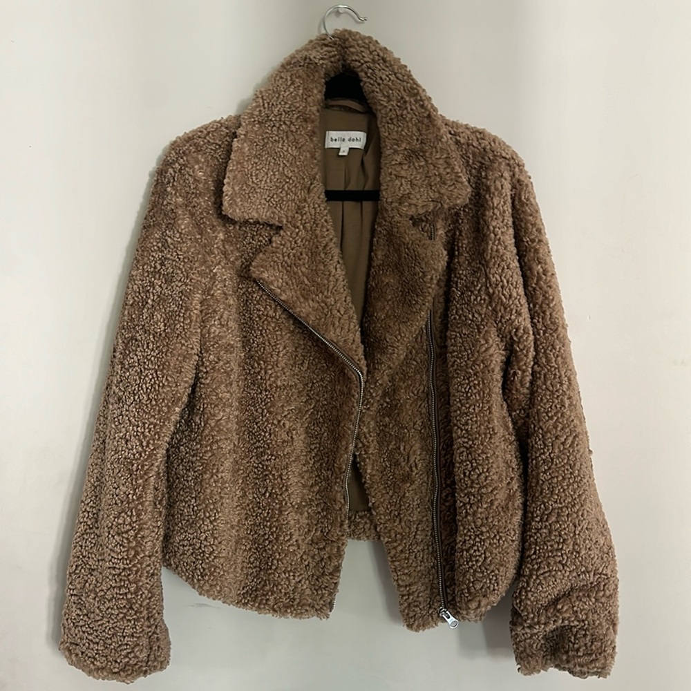 Bella Dahl Brown Felton Teddy Moto Jacket